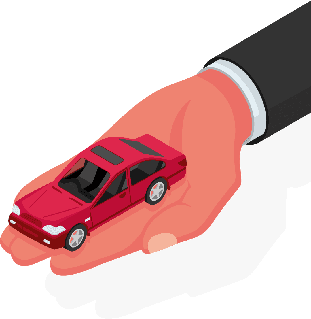 Hand holding car